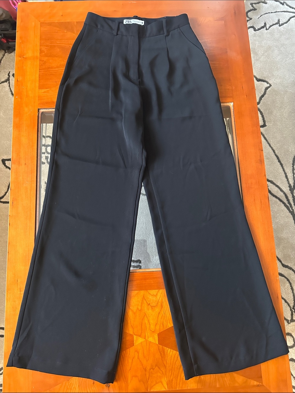 Zara Navy Wide-Leg Women’s Trousers